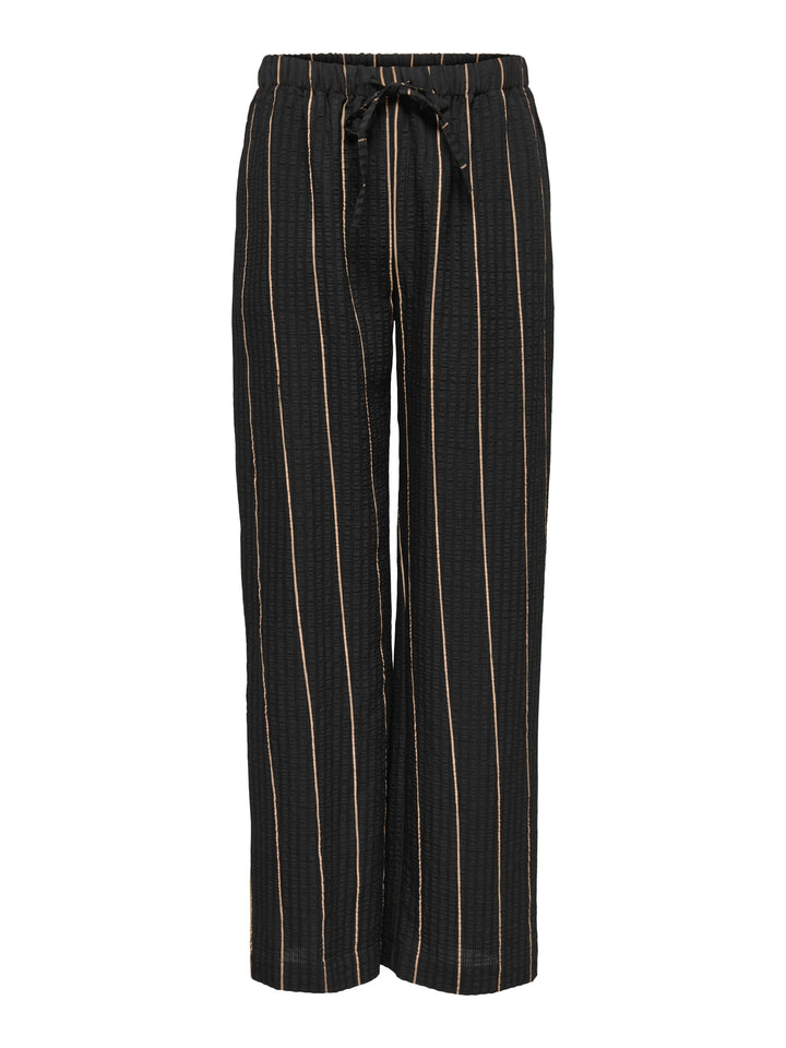 Jacqueline de Yong JDYAVA MW PULL UP PANT zwart dessin – damesbroek