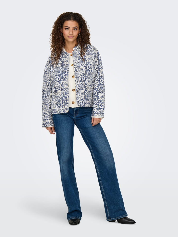 Only Hallie Gequilte Jas Dames - Blauw Dessin