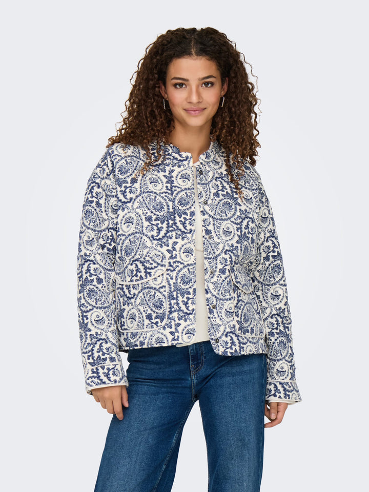 Only Hallie Gequilte Jas Dames - Blauw Dessin