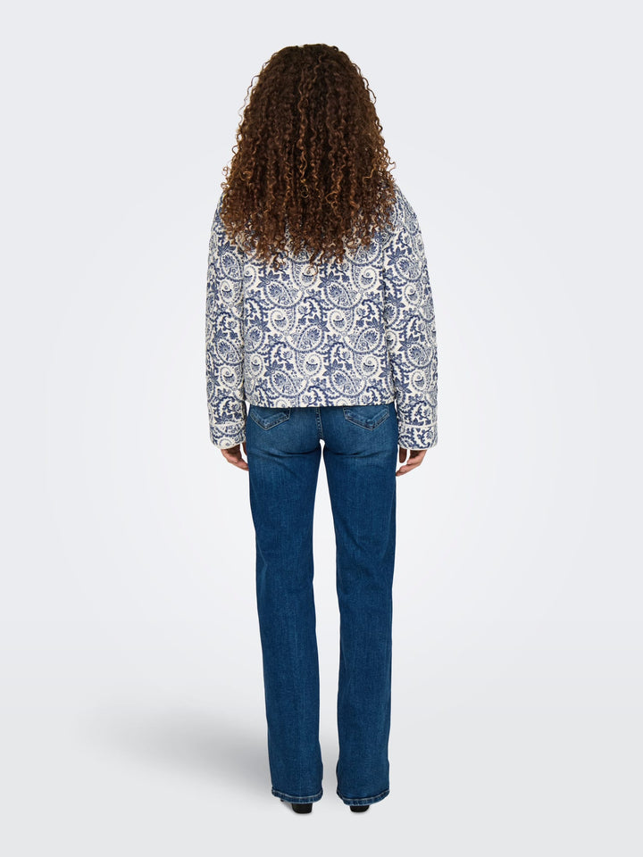 Only Hallie Gequilte Jas Dames - Blauw Dessin