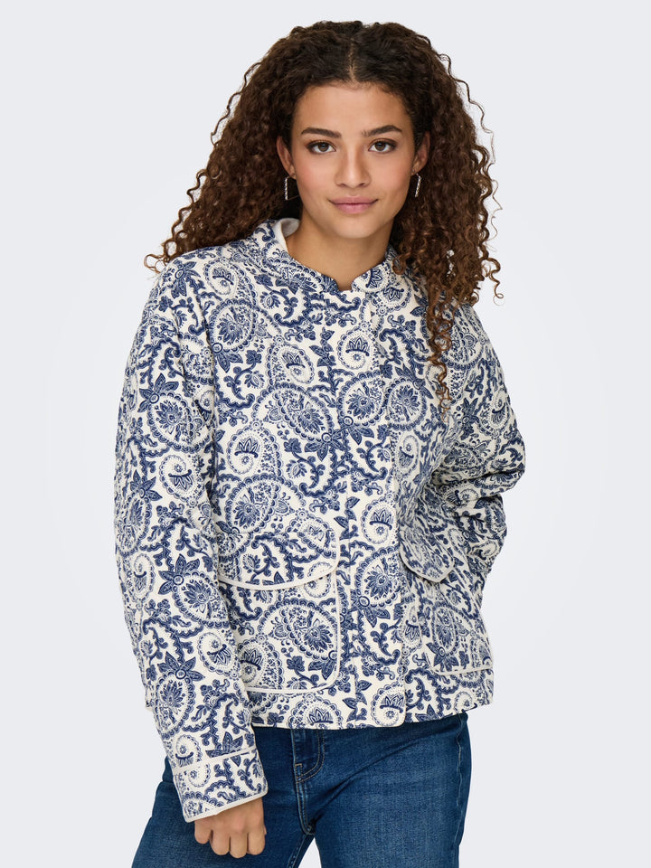 Only Hallie Gequilte Jas Dames - Blauw Dessin