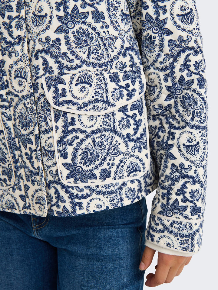 Only Hallie Gequilte Jas Dames - Blauw Dessin