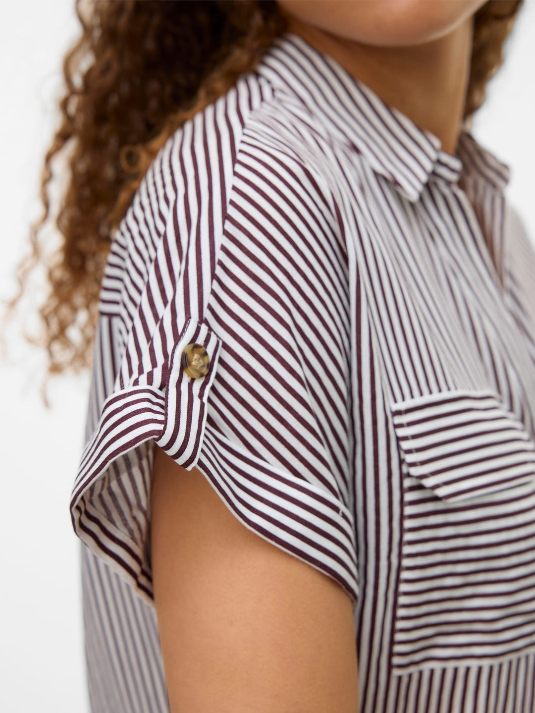 VERO MODA Bumpy blouse k/m dames – wit dessin