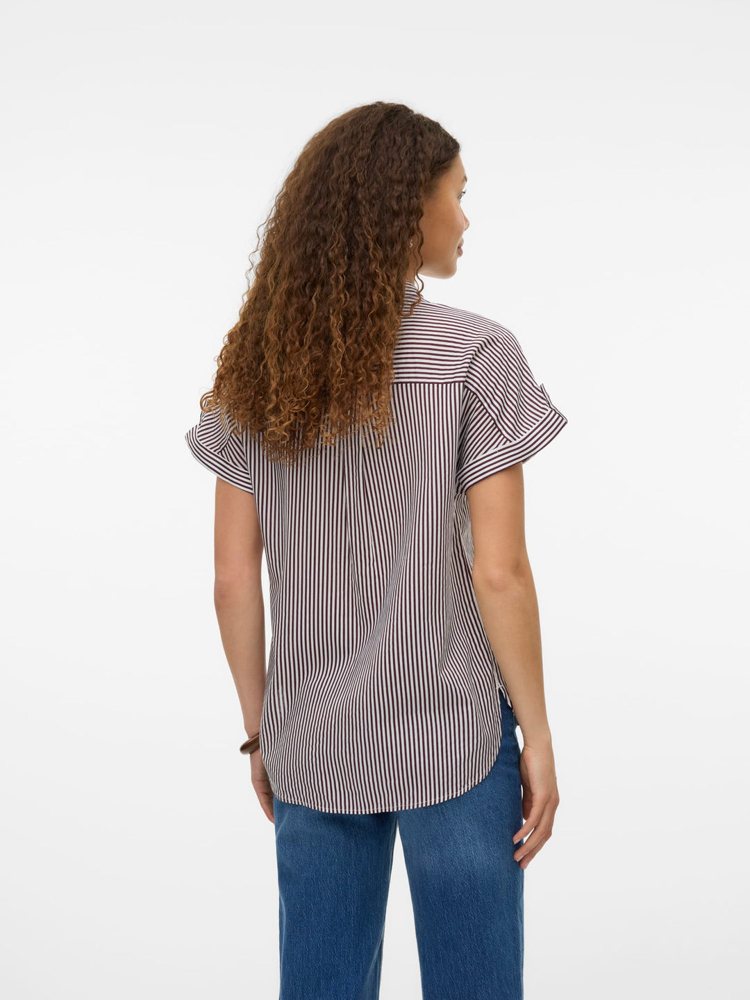 VERO MODA Bumpy blouse k/m dames – wit dessin