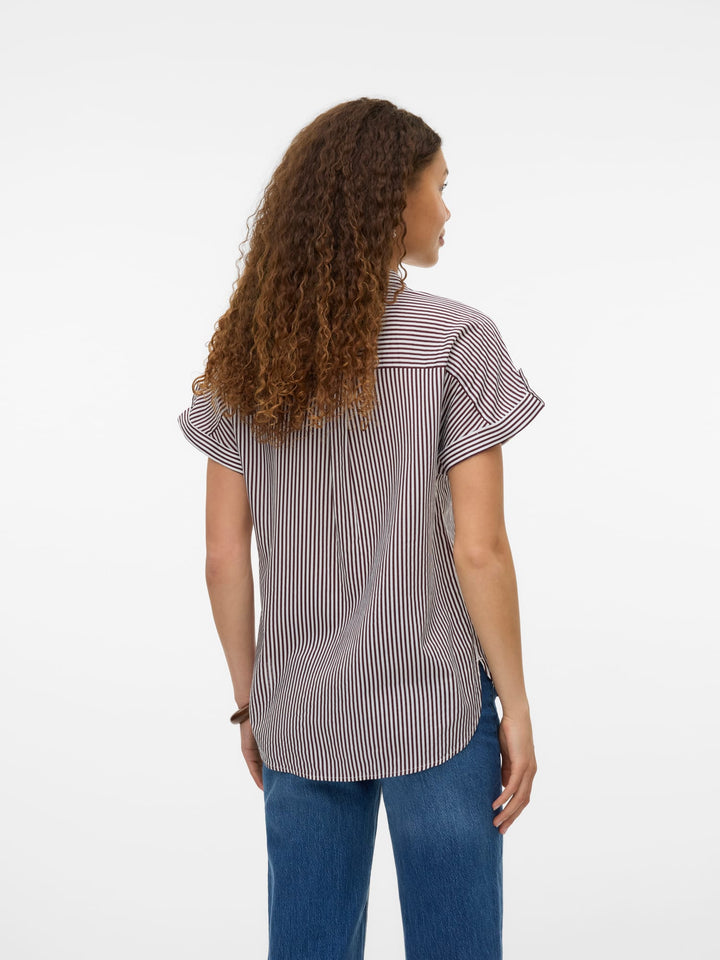 VERO MODA Bumpy blouse k/m dames – wit dessin