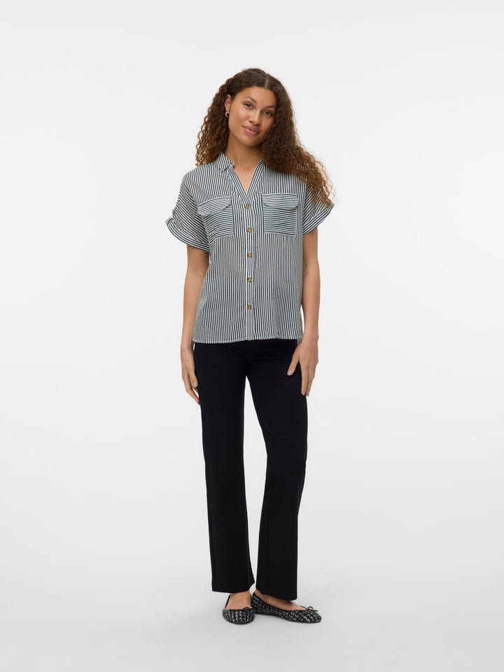 VERO MODA 10310139 Bumpy blouse k/m dames - groen dessin