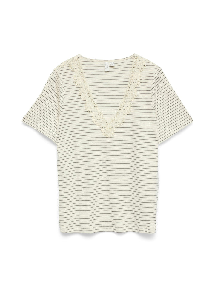 VERO MODA Karoline T-shirt dames ecru dessin