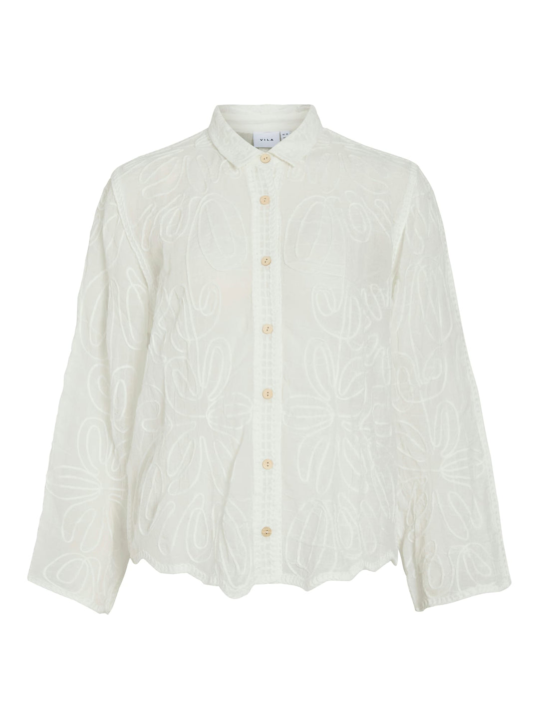 Vila 14114498 Oliana blouse l/m dames wit