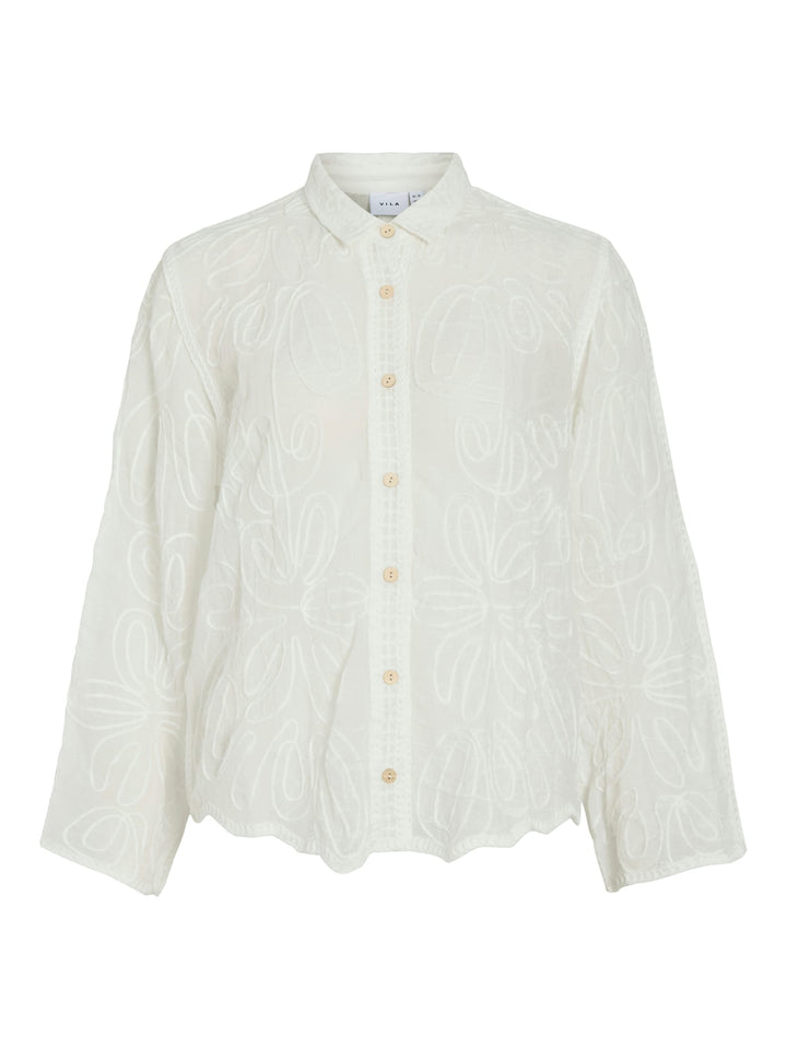 Vila 14114498 Oliana blouse l/m dames wit