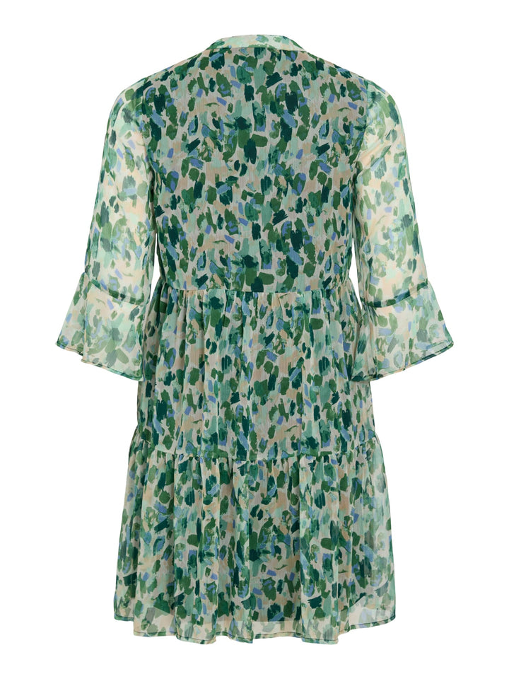 Vila 14116167 Emma jurk kort dames – groen dessin