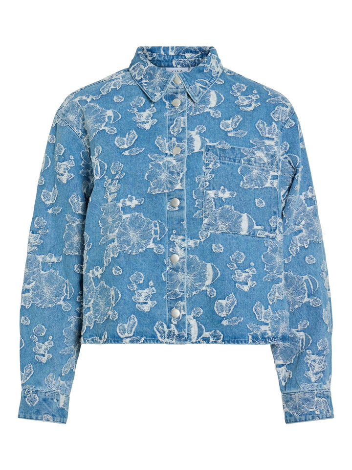 Vila Ianais denim jack blauw dessin – dames