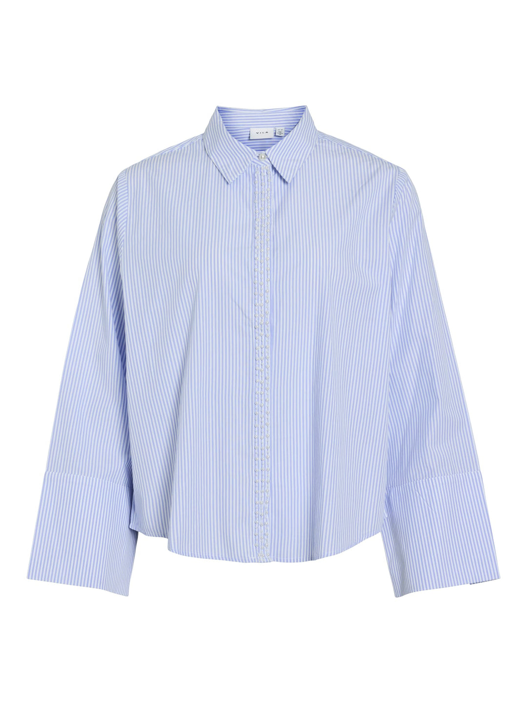 Vila Pilina blouse l/m dames blauw dessin