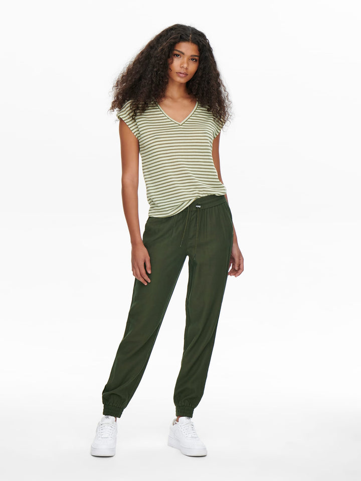 Only kelda-emery broek met wijde pijpen – dames - Donkergroen - L30