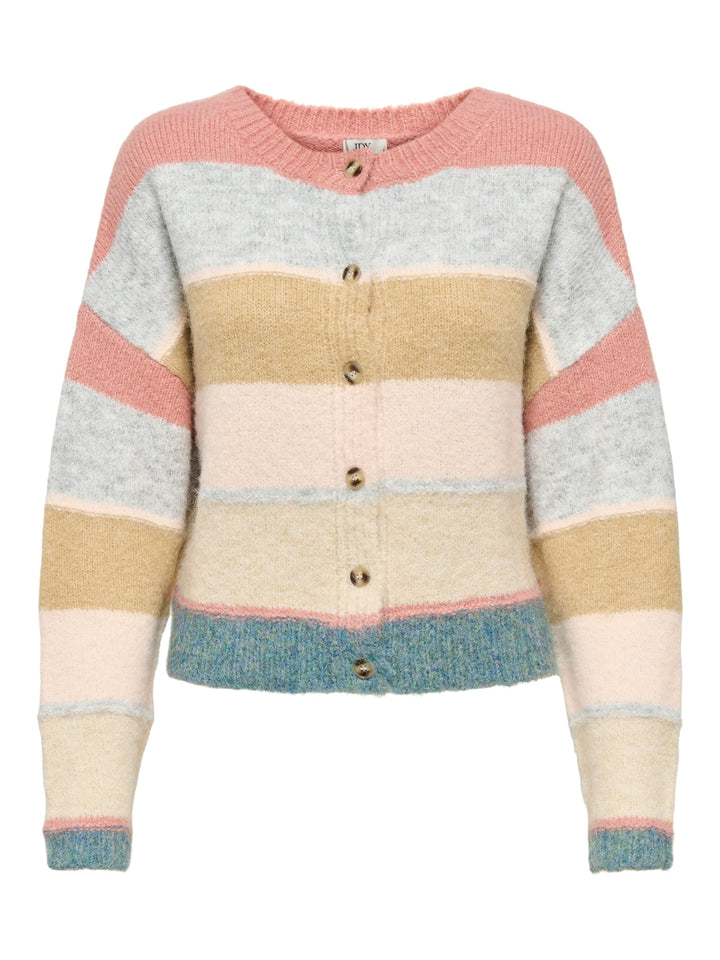Jacqueline de Yong Cassidy vest gebreid dames - roze dessin