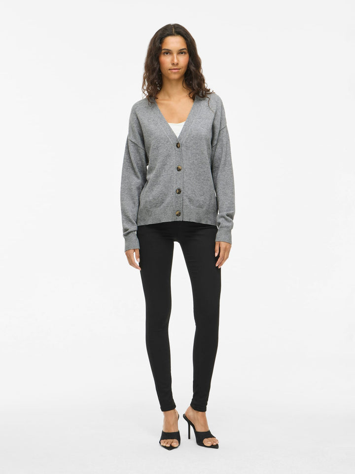 Vila VIRIL V-NECK KNIT CARDIGAN - dames vest - Grijs Melee