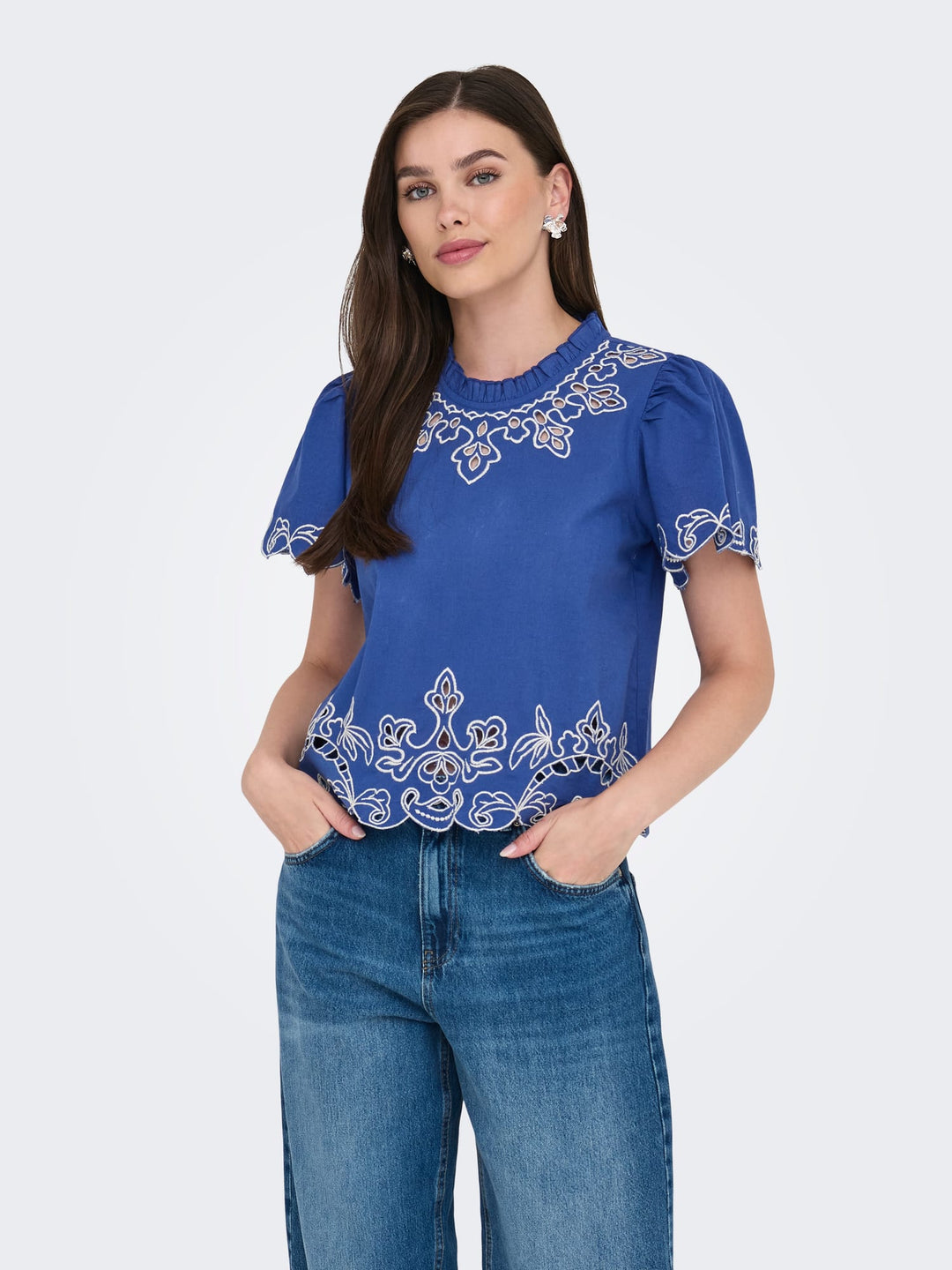 Jacqueline de Yong Vera top kobalt – dames