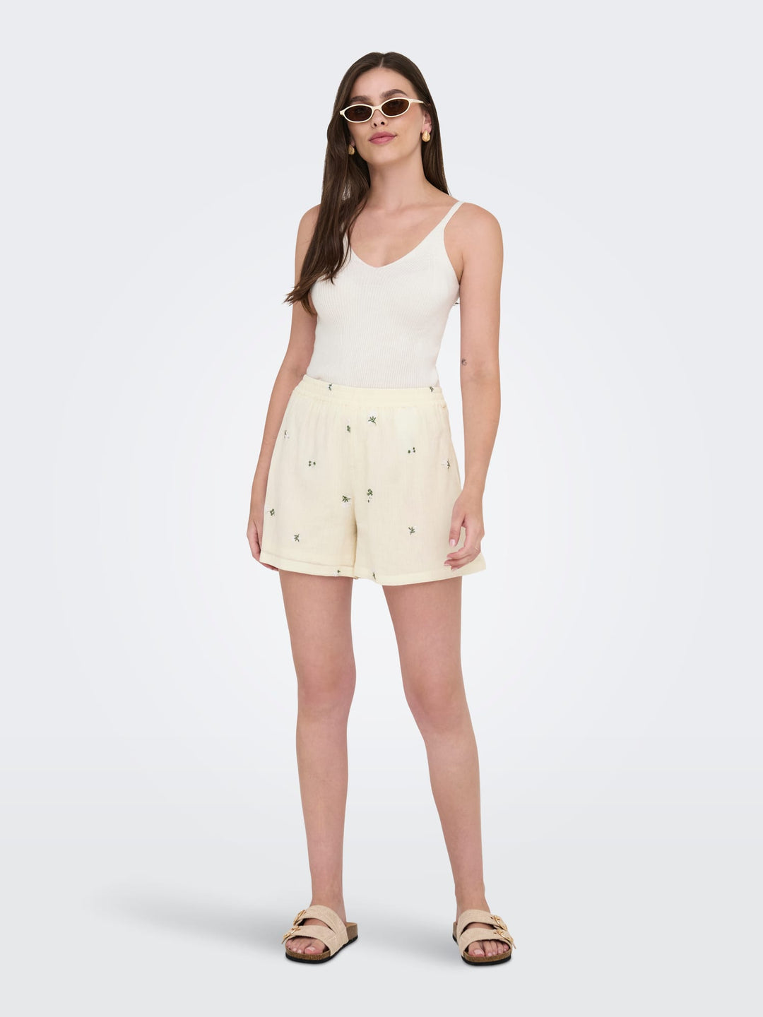 Jacqueline de Yong alba short ecru dessin – dames