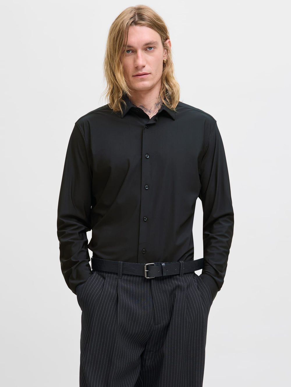 Jack & Jones 12282199 Blaactive overhemd l/m zwart – heren
