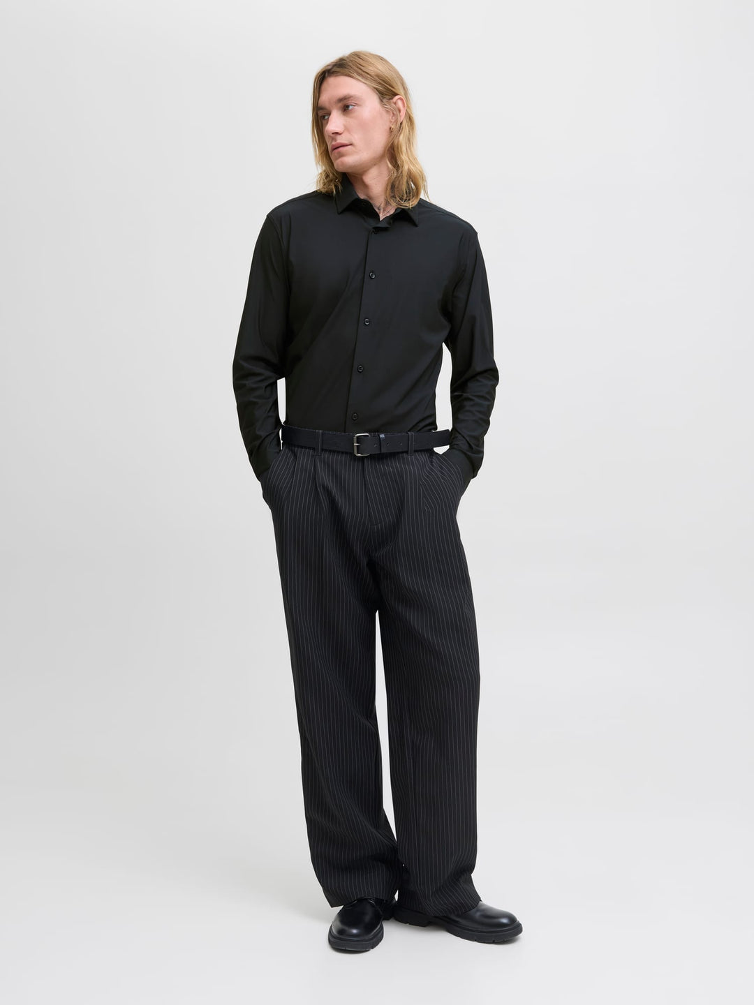 Jack &amp; Jones 12282199 Blaactive overhemd l/m zwart – heren