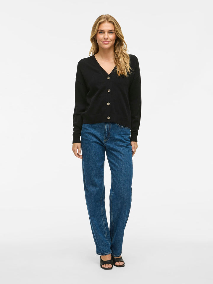 Vila VIRIL V-NECK KNIT CARDIGAN - zwart dames vest