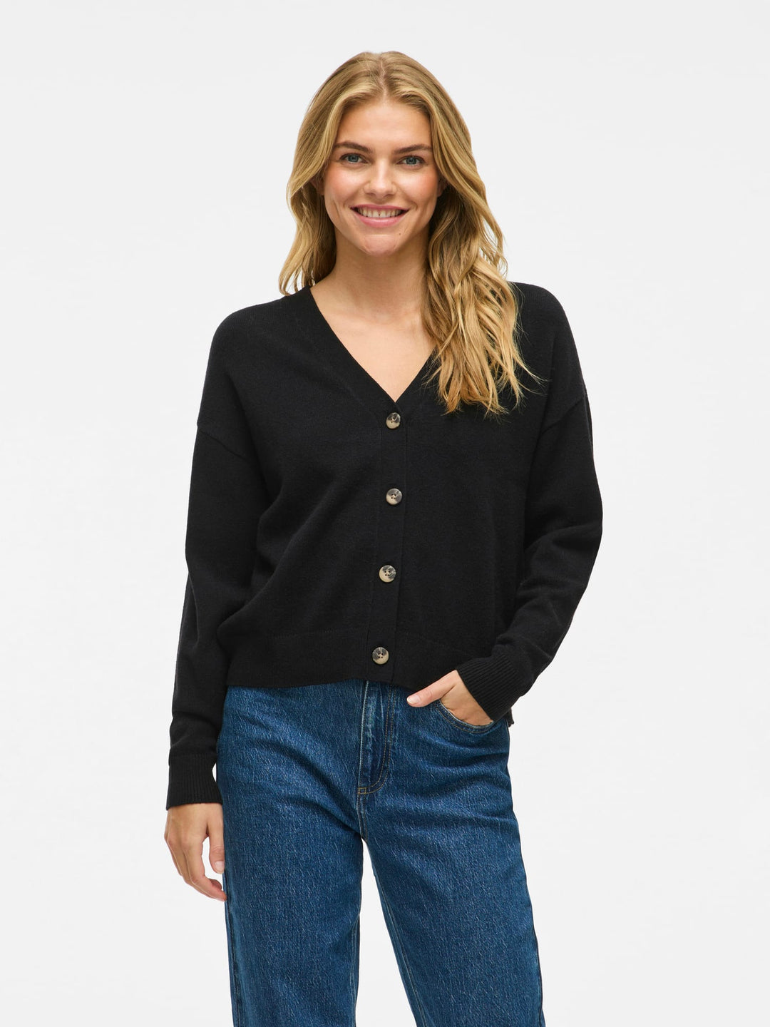 Vila VIRIL V-NECK KNIT CARDIGAN - zwart dames vest
