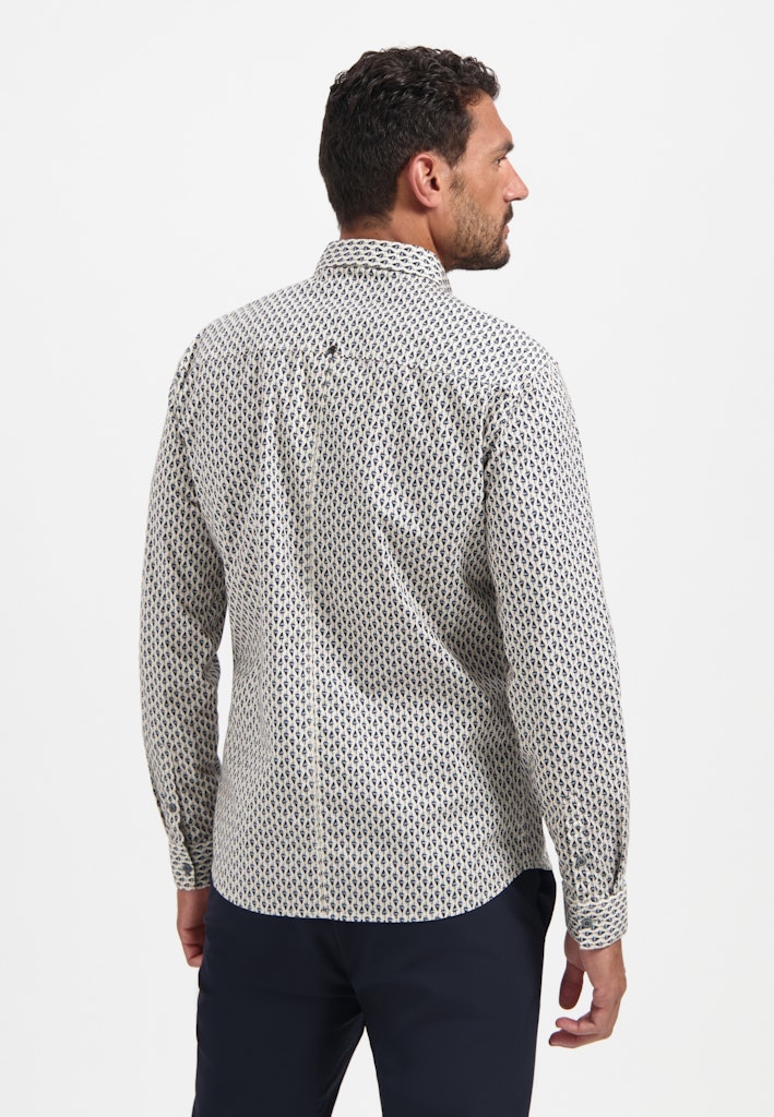 No Excess overhemd l/m ecru dessin – heren