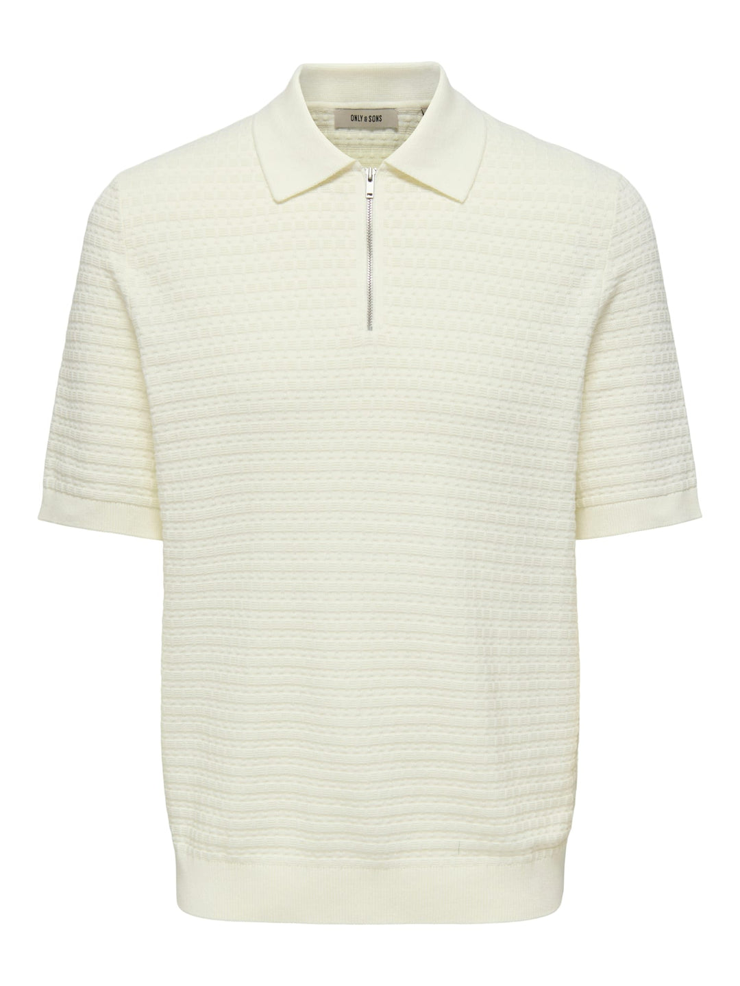 ONLY & SONS ONSMENU REG SS STRUCTURE POLO KNIT – heren - Off-white