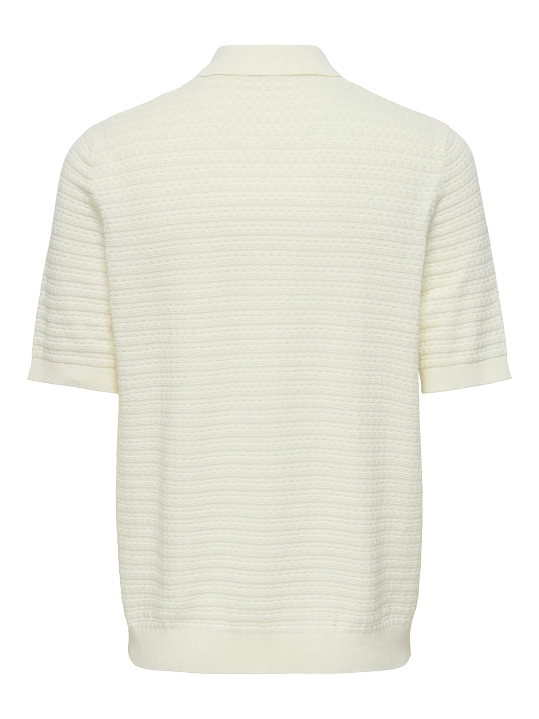 ONLY & SONS ONSMENU REG SS STRUCTURE POLO KNIT – heren - Off-white