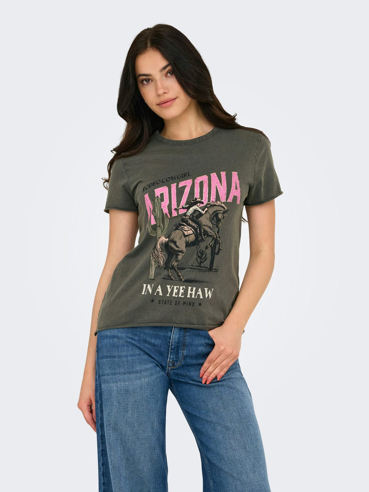 Only 15215721 Lucy T-shirt antraciet – dames