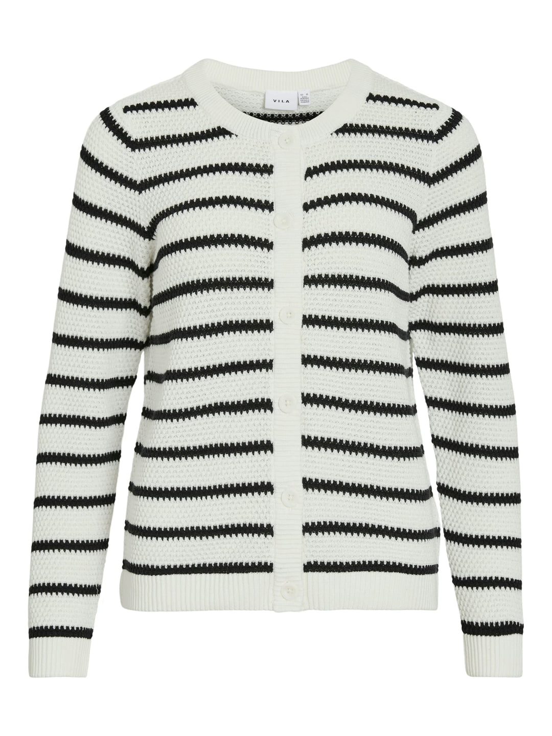 Vila 14112299 Dalo vest gebreid dames wit dessin