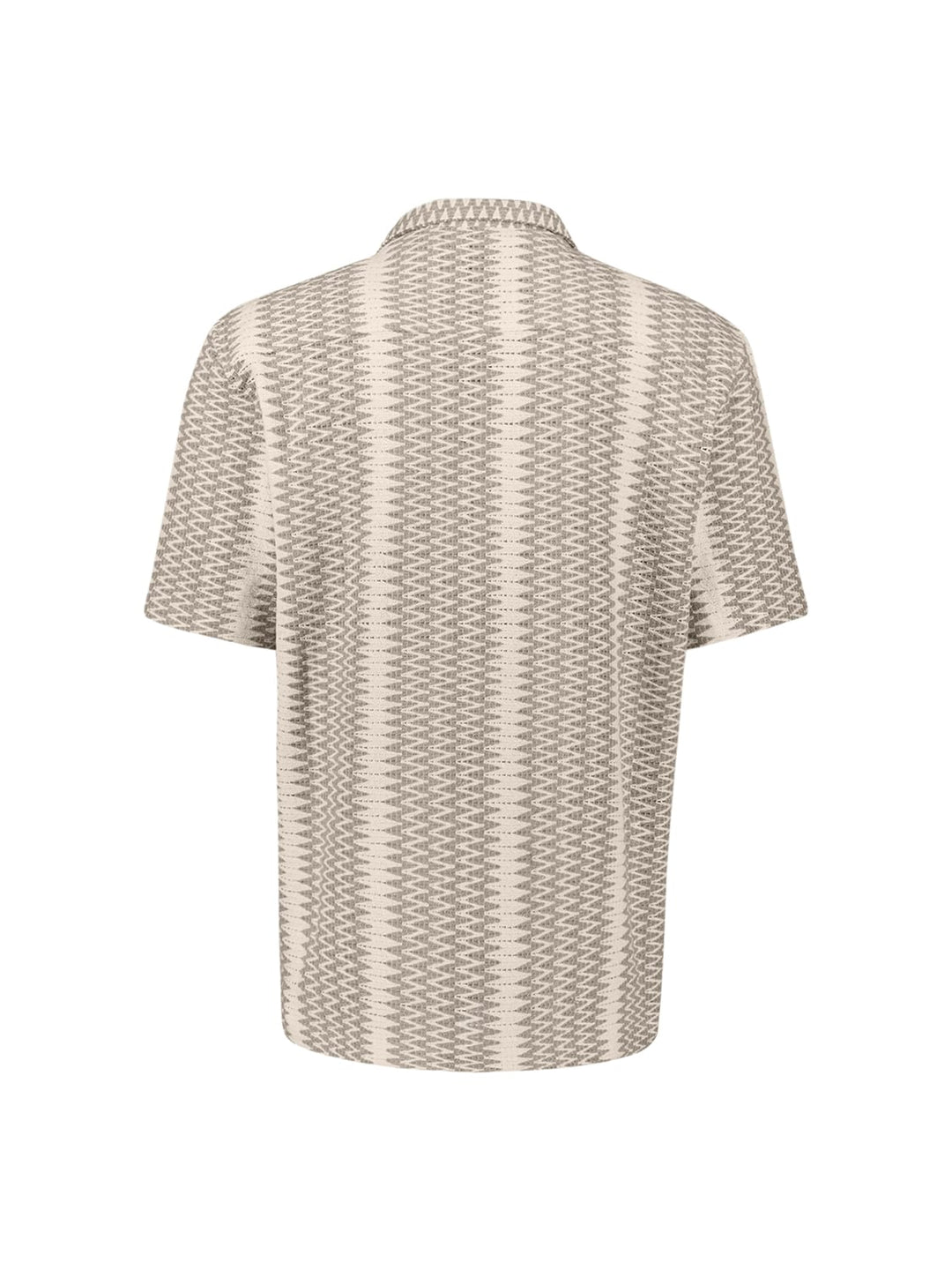 No Excess overhemd k/m zand dessin – heren