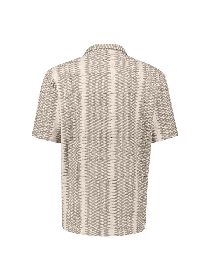 No Excess overhemd k/m zand dessin – heren