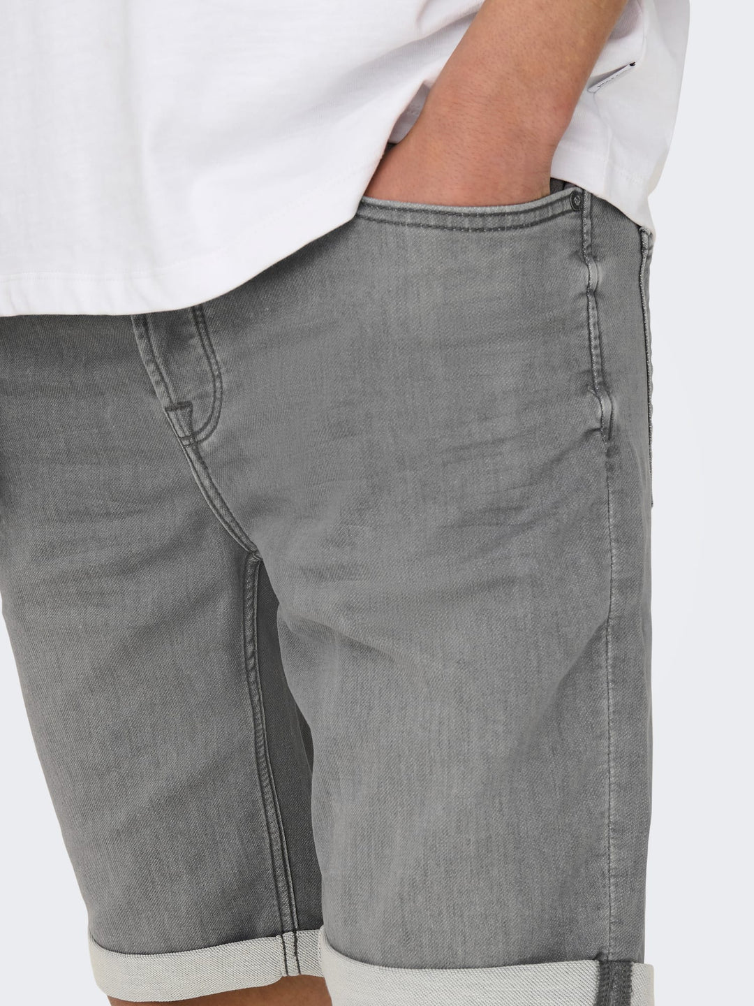 ONLY & SONS jogger shorts grey denim – heren