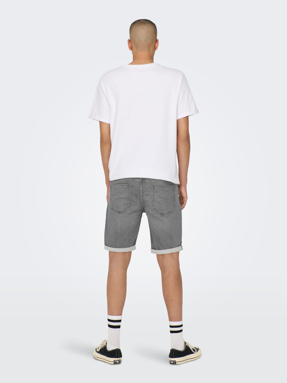 ONLY & SONS jogger shorts grey denim – heren