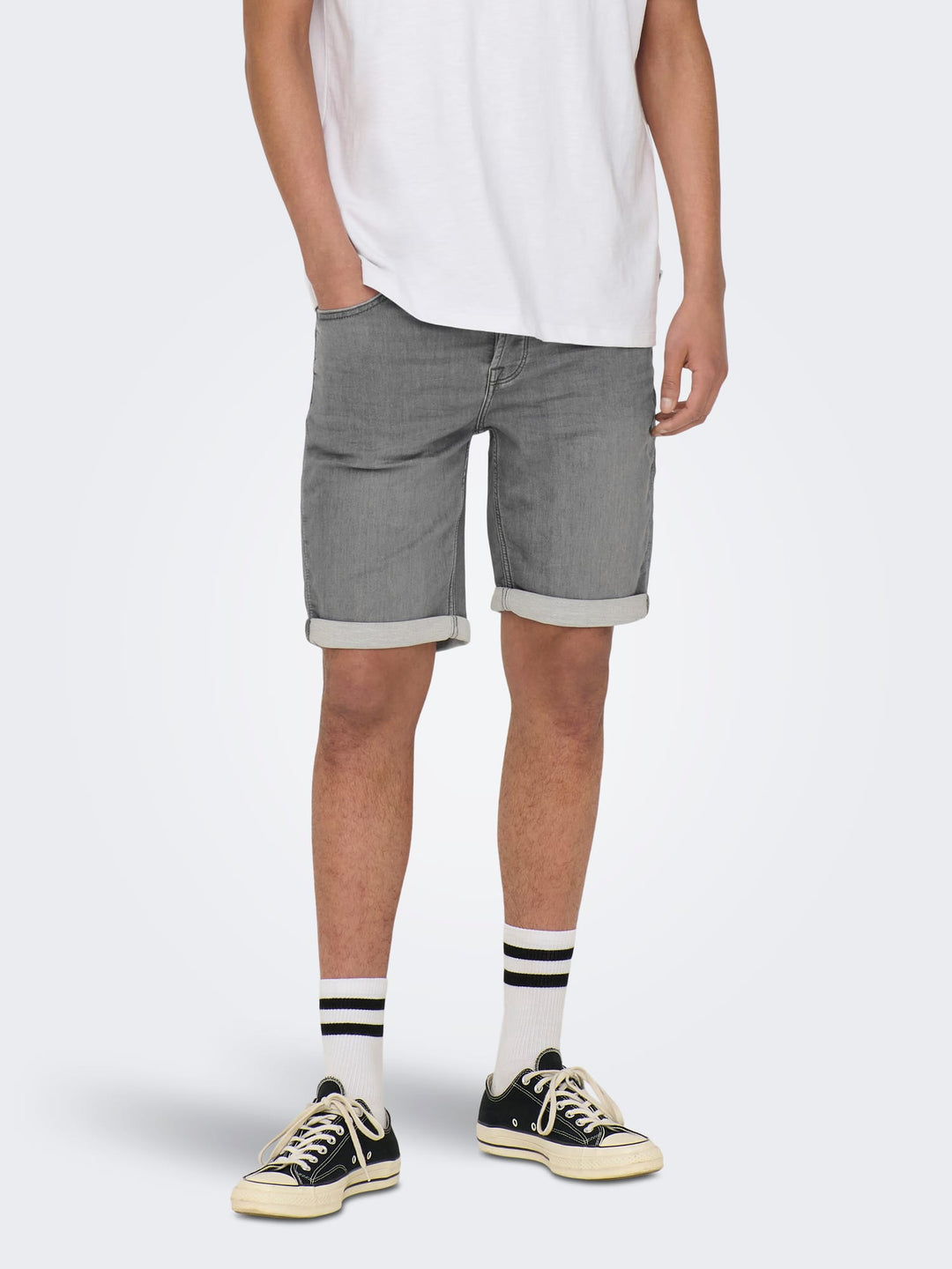ONLY & SONS jogger shorts grey denim – heren