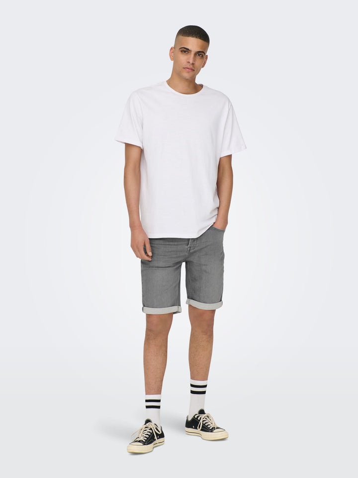 ONLY & SONS jogger shorts grey denim – heren