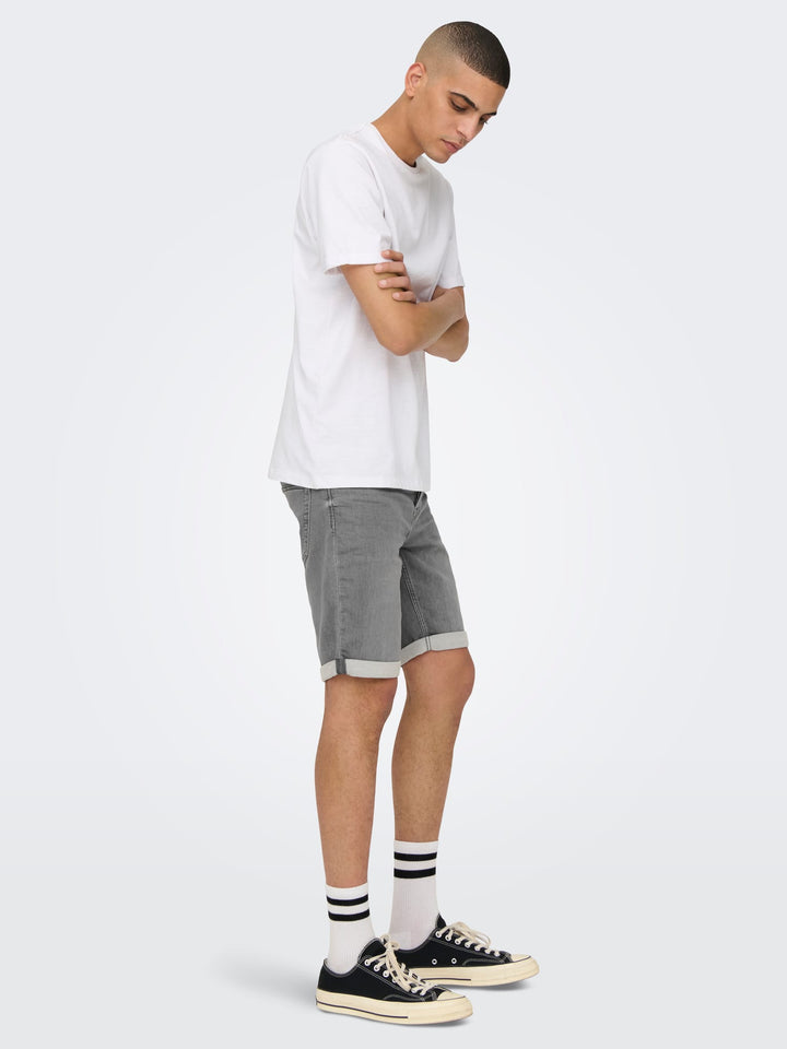 ONLY & SONS jogger shorts grey denim – heren