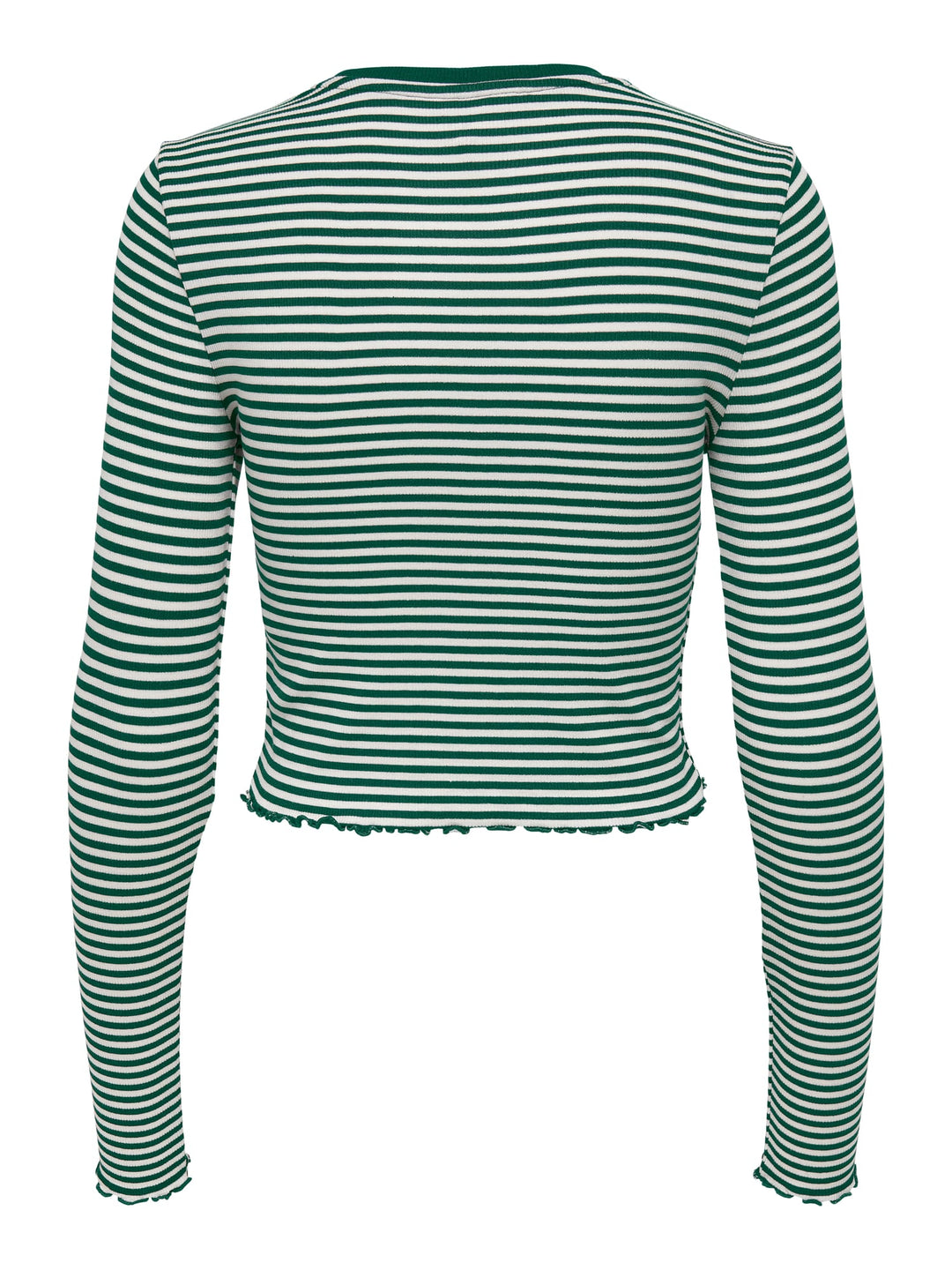 Only ONLMAJA L/S Cropped Top groen dessin – dames