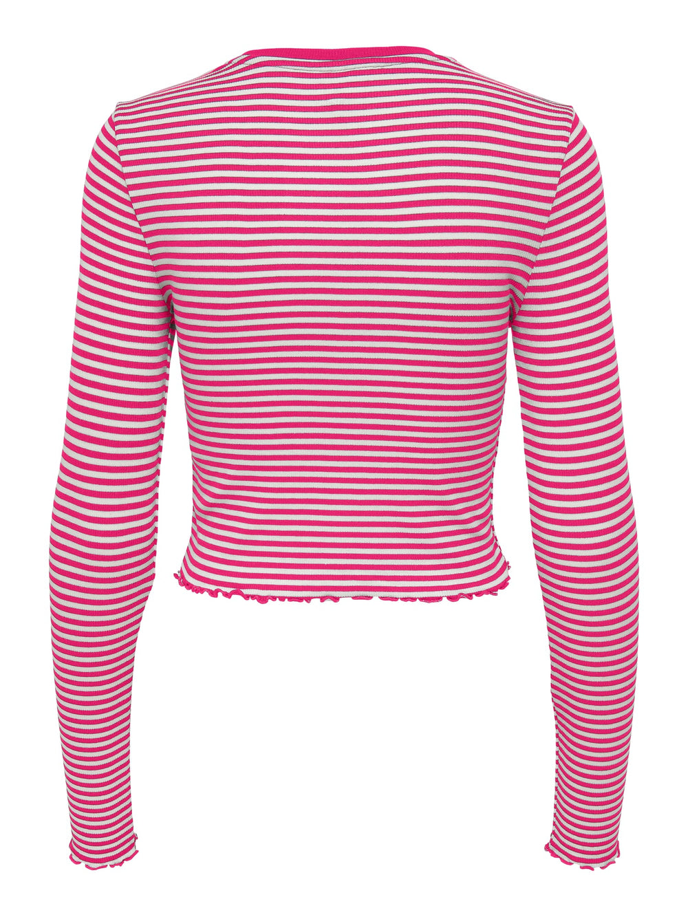 Only ONLMAJA L/S Cropped Stripe Top – dames - Roze Dessin