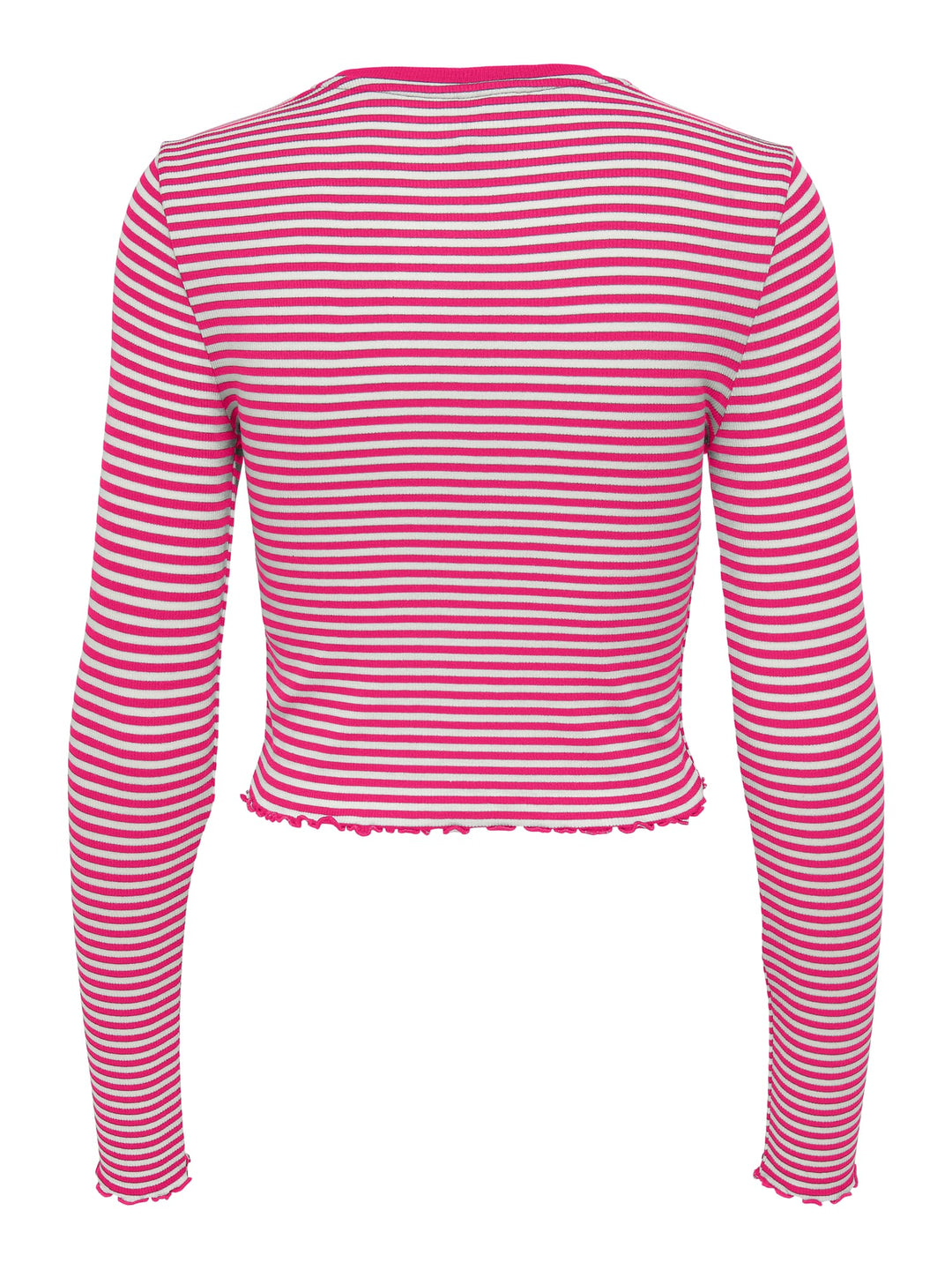 Only ONLMAJA L/S Cropped Stripe Top – dames - Roze Dessin