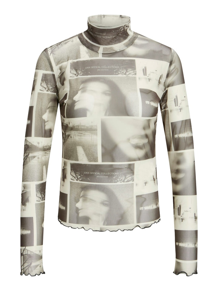 JJXX Maui t-shirt l/m dames – groen dessin