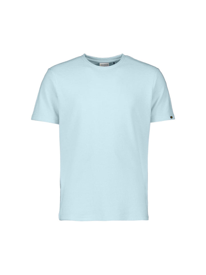 No Excess T-Shirt Crewneck Solid Jacquard lichtblauw – heren