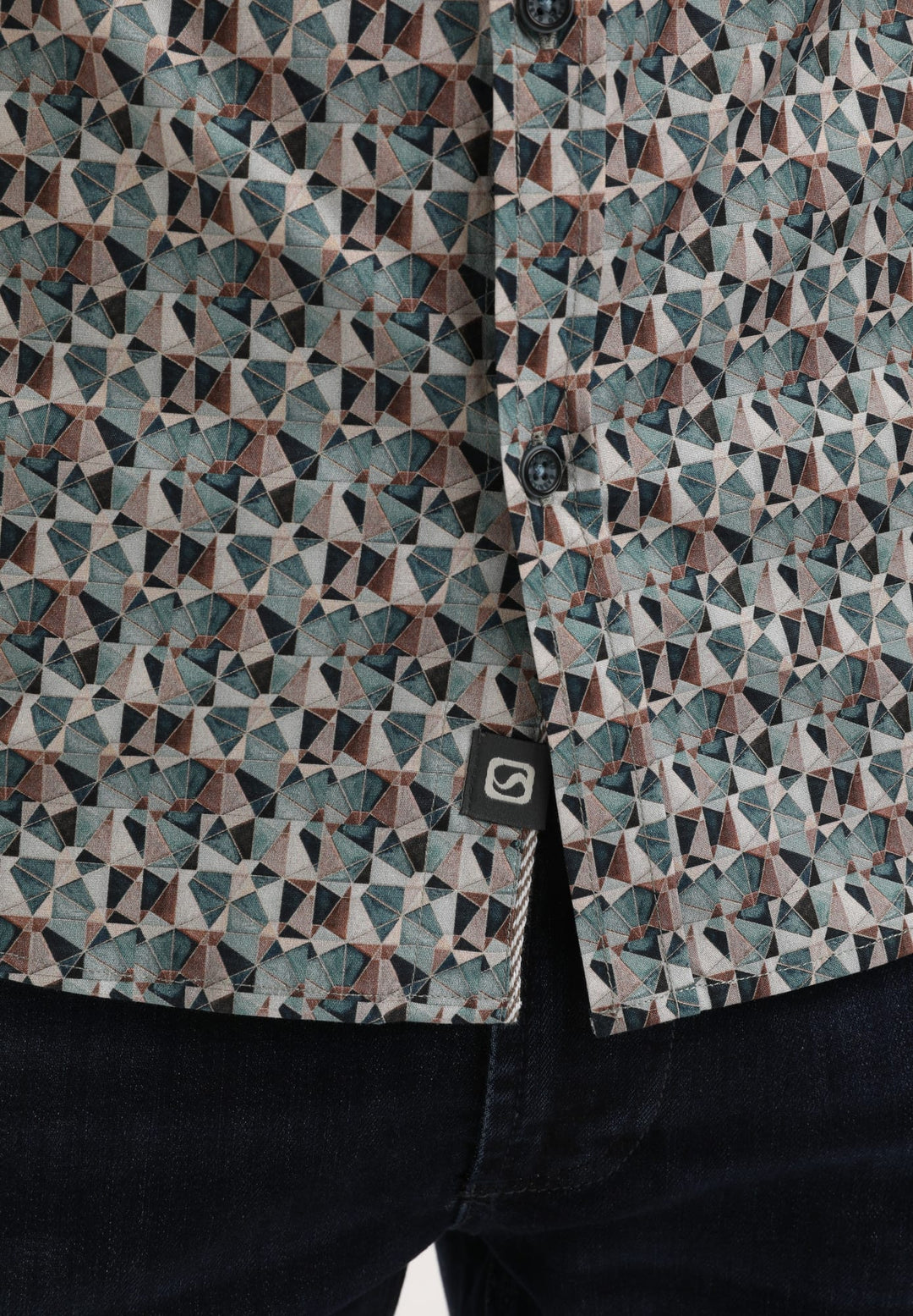 Gabbiano men overhemd l/m groen dessin – heren