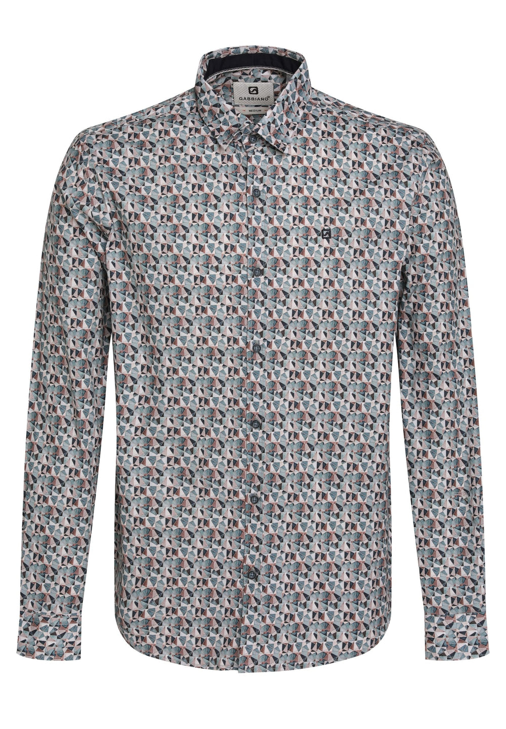 Gabbiano men overhemd l/m groen dessin – heren