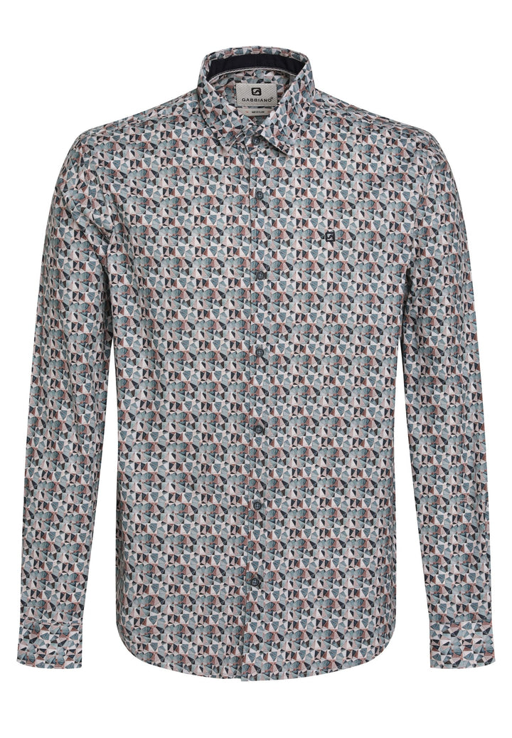 Gabbiano men overhemd l/m groen dessin – heren