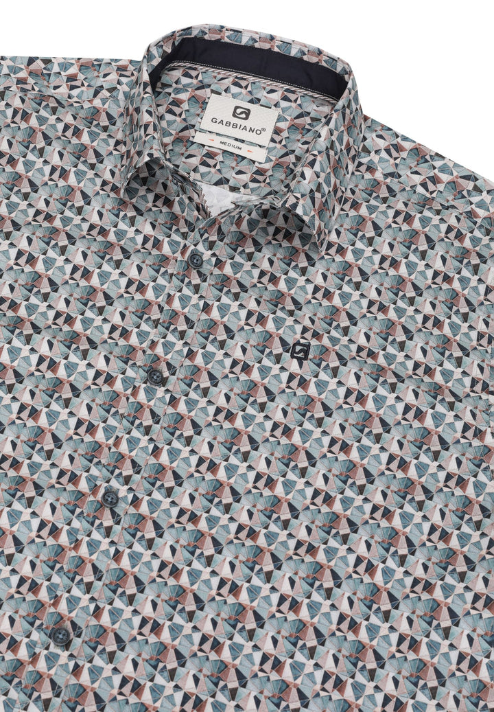 Gabbiano men overhemd l/m groen dessin – heren