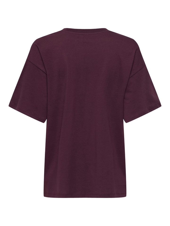 Only ONLMILA S/S PRINT BOX JRS - T-shirt dames aubergine
