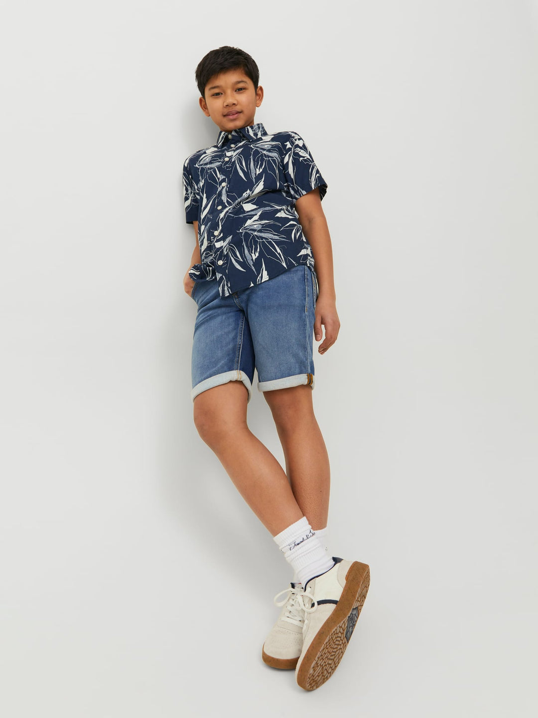 Jack & Jones Kids denim short blauw - jongens - Blue Denim