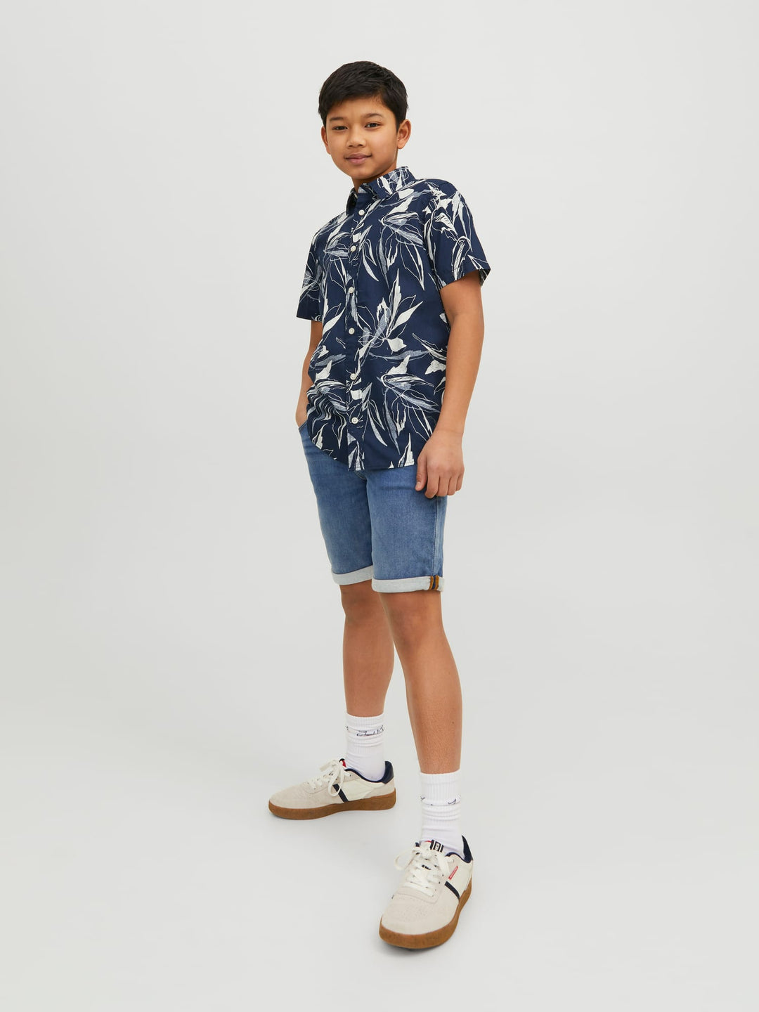 Jack & Jones Kids denim short blauw - jongens - Blue Denim