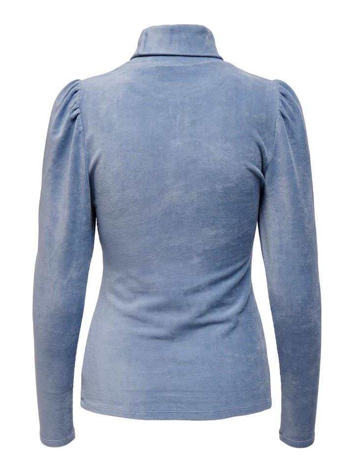 Only ONLLELA L/S Rollneck Top blauw melee – dames